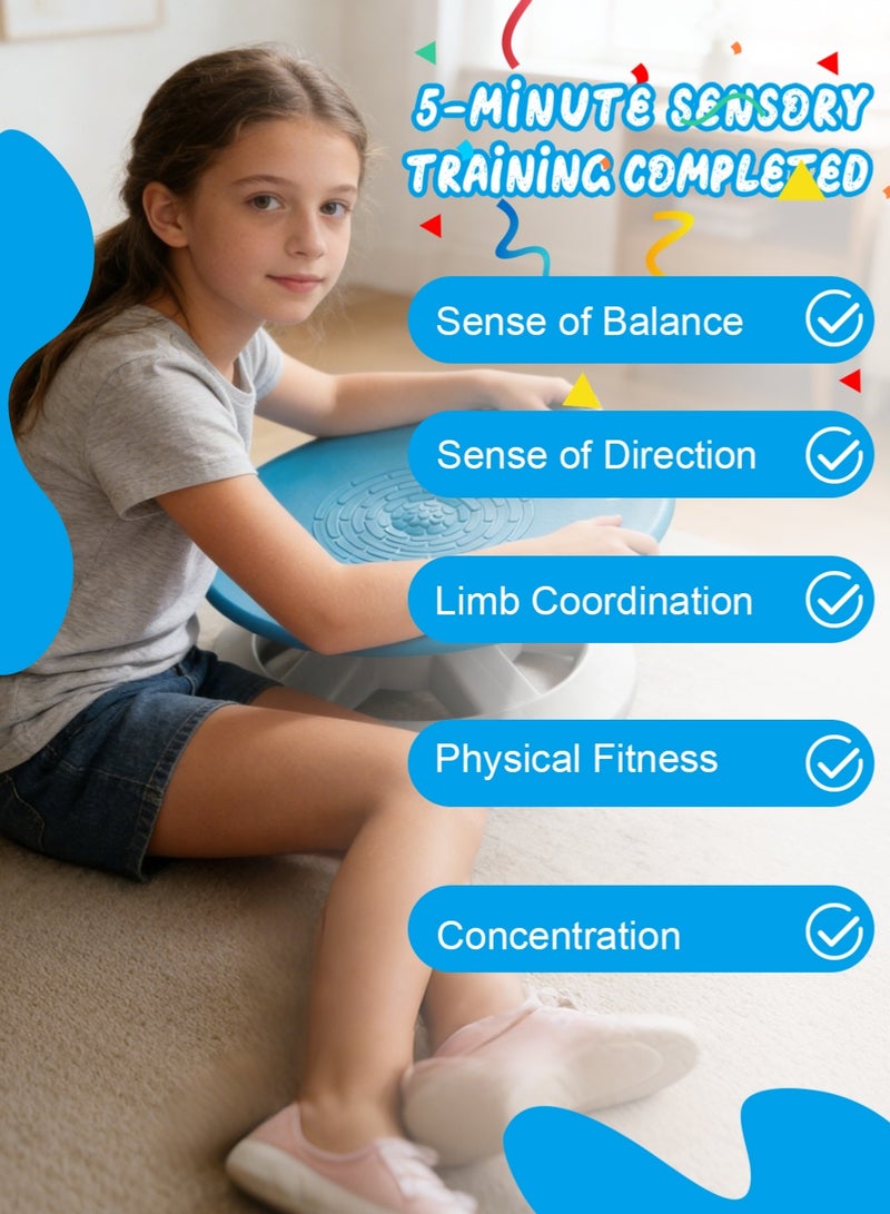 Kids Sensory Swivel Chair for Autistic Children - 360° Spinning Sensory Toy with Anti-Slip Design, Safe PP Material, and Versatile Play Positions for Training Body Coordination - Image 5